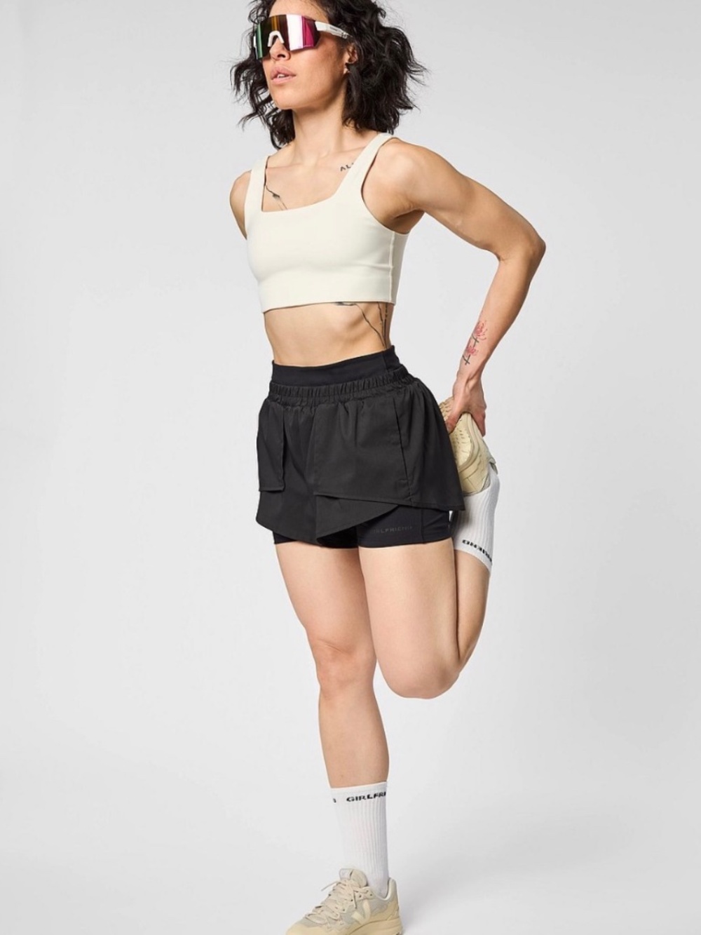 Girlfriend Collective Tommy Crop Bra NWOT size M Creamy Ivory Athleisure Gym